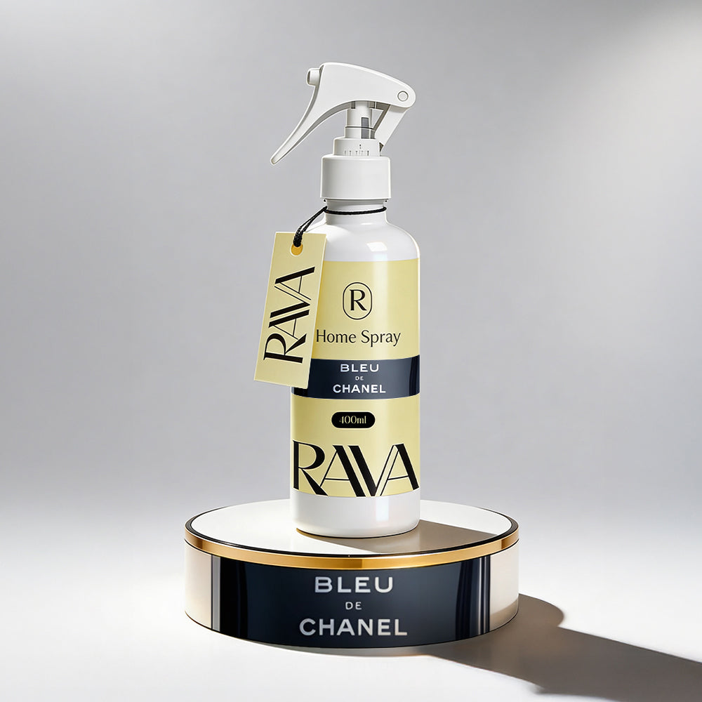 RAVA Home Spray bottle with a tag on a gray background