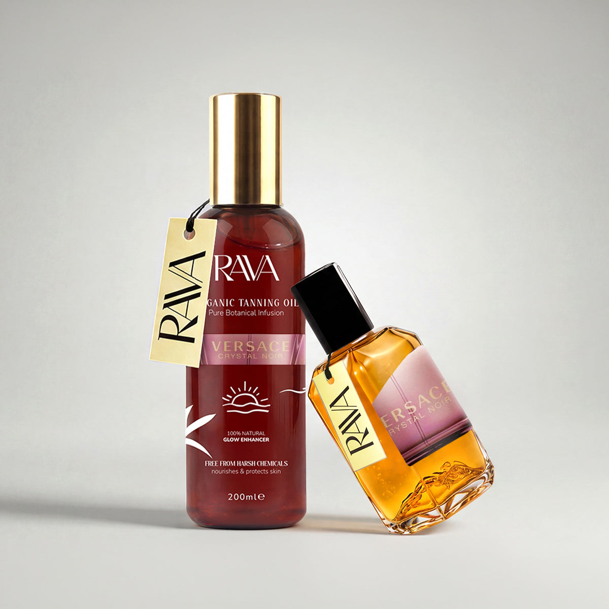 Crystal Noir Versace EDT - Tanning Oil & Perfume Bundle