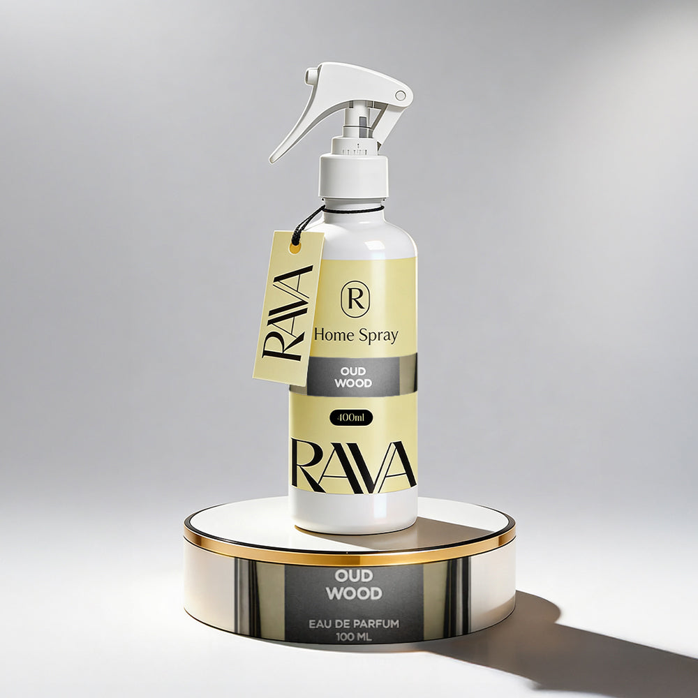 RAVA home spray bottle on a gray background
